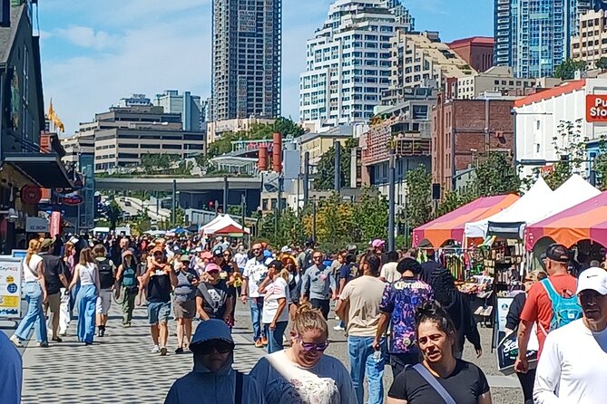Seattle Waterfront Electric Scooter Tour with Great Wheel - The free outdoor art park and the long smooth stretch of Myrtle Edwards Park
