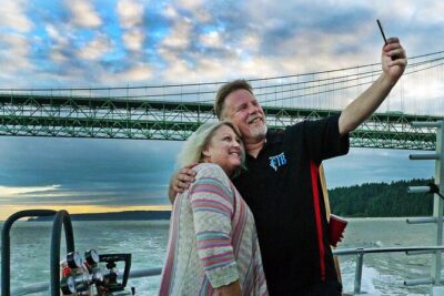 Shared 2 Hour September Sunset Cruise from Gig Harbor - Tacoma Narrows area: a bridge story with real moving water